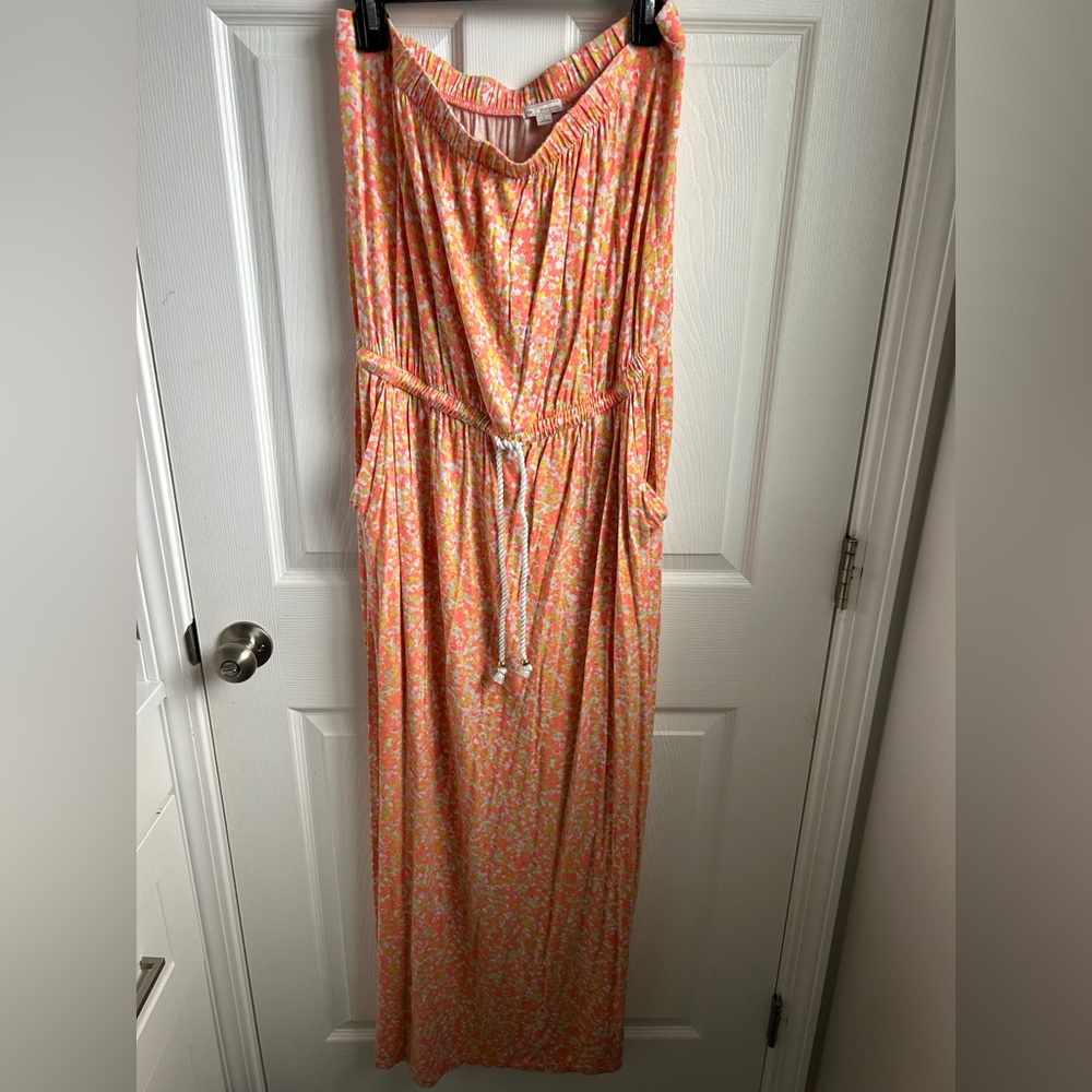 GAP Floral Maxi Dress with Drawstring Waist